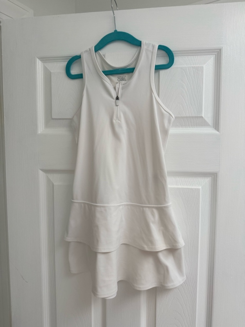 Athleta Girl White Sleeveless Zip-Front Active Dress
